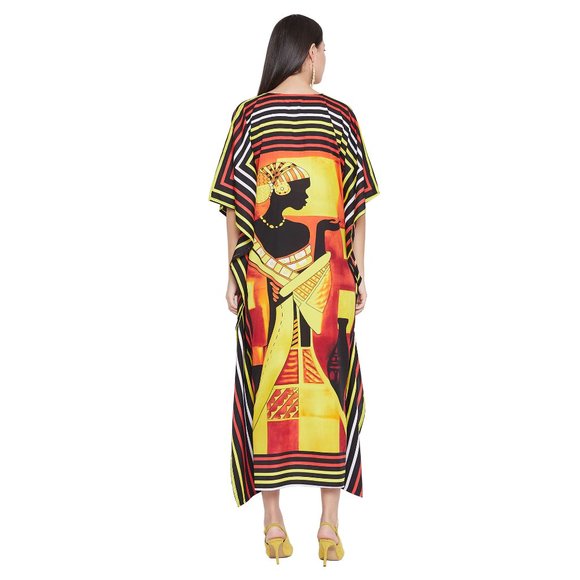 Women Beach Kaftan Gown Tribal Printed Cover Up for Summer Dress by Gypsie Blu - Picture 8 of 9